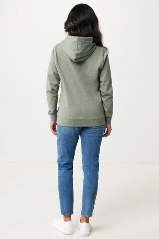 IQONIQ Torres ungefärbter Hoodie aus recycelter Baumwolle heather green bedrucken, Art.-Nr. T9401.015.XXL