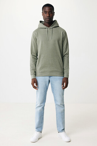 IQONIQ Torres ungefärbter Hoodie aus recycelter Baumwolle heather green bedrucken, Art.-Nr. T9401.015.XXL