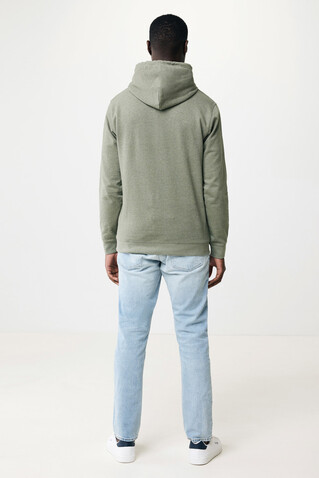 IQONIQ Torres ungefärbter Hoodie aus recycelter Baumwolle heather green bedrucken, Art.-Nr. T9401.015.XXL