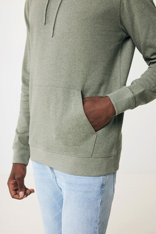 IQONIQ Torres ungefärbter Hoodie aus recycelter Baumwolle heather green bedrucken, Art.-Nr. T9401.015.XXL