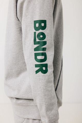 IQONIQ Torres ungefärbter Hoodie aus recycelter Baumwolle heather grey bedrucken, Art.-Nr. T9401.013.XL
