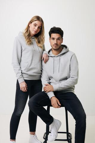 IQONIQ Torres ungefärbter Hoodie aus recycelter Baumwolle heather grey bedrucken, Art.-Nr. T9401.013.XL