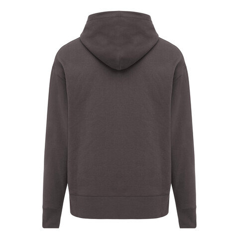IQONIQ Yoho Relax-Hoodie aus recycelter Baumwolle anthrazit bedrucken, Art.-Nr. T9402.019.S