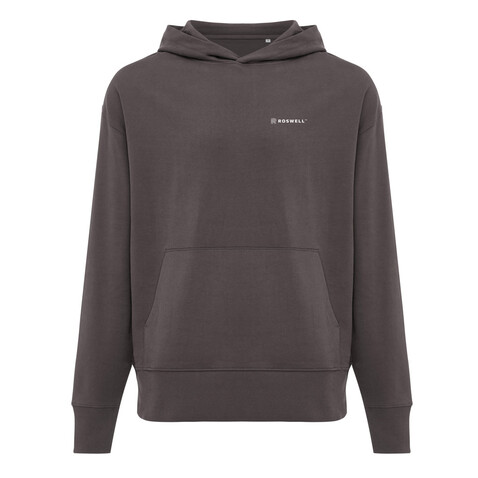IQONIQ Yoho Relax-Hoodie aus recycelter Baumwolle anthrazit bedrucken, Art.-Nr. T9402.019.S