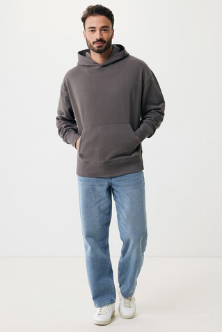 IQONIQ Yoho Relax-Hoodie aus recycelter Baumwolle anthrazit bedrucken, Art.-Nr. T9402.019.S