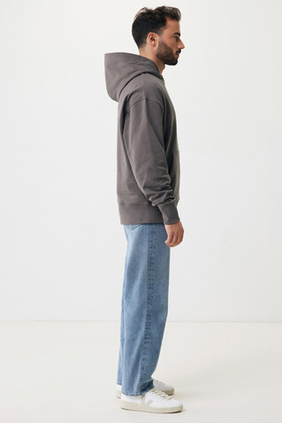 IQONIQ Yoho Relax-Hoodie aus recycelter Baumwolle anthrazit bedrucken, Art.-Nr. T9402.019.S