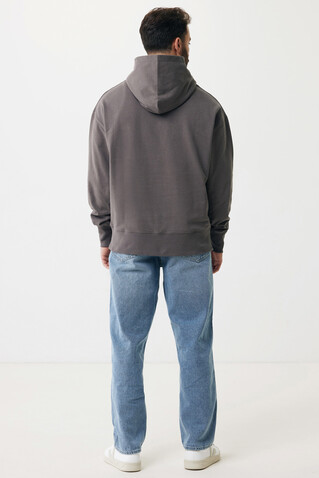 IQONIQ Yoho Relax-Hoodie aus recycelter Baumwolle anthrazit bedrucken, Art.-Nr. T9402.019.S
