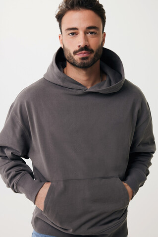 IQONIQ Yoho Relax-Hoodie aus recycelter Baumwolle anthrazit bedrucken, Art.-Nr. T9402.019.S