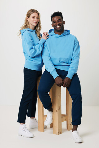 IQONIQ Yoho Relax-Hoodie aus recycelter Baumwolle tranquil blue bedrucken, Art.-Nr. T9402.010.XXXL