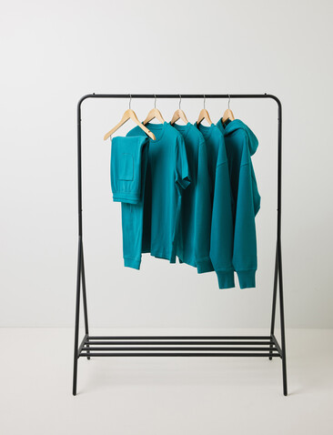 IQONIQ Yoho Relax-Hoodie aus recycelter Baumwolle verdigris bedrucken, Art.-Nr. T9402.009.L