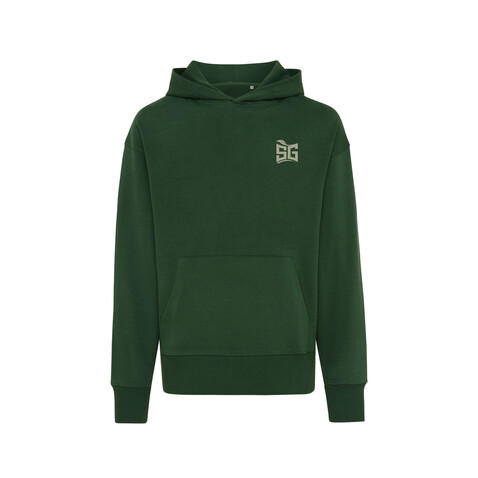 IQONIQ Yoho Relax-Hoodie aus recycelter Baumwolle forest green bedrucken, Art.-Nr. T9402.005.XXXL