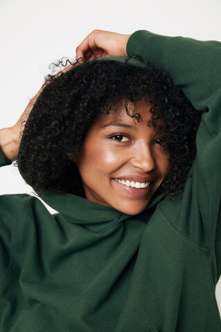IQONIQ Yoho Relax-Hoodie aus recycelter Baumwolle forest green bedrucken, Art.-Nr. T9402.005.XXXL