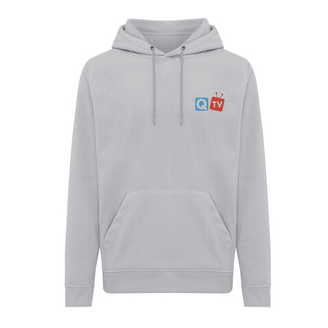 IQONIQ Trivor Mikrofleece-Kapuzen-Pulli aus recyc. Polyester storm grey bedrucken, Art.-Nr. T9403.027.L