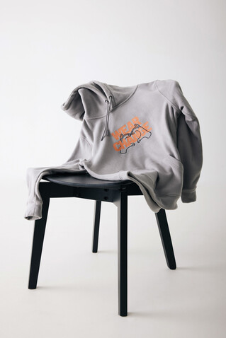 IQONIQ Trivor Mikrofleece-Kapuzen-Pulli aus recyc. Polyester storm grey bedrucken, Art.-Nr. T9403.027.L