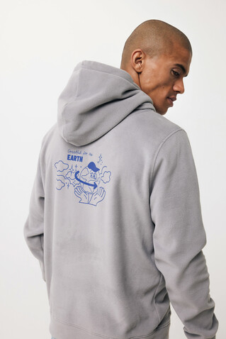 IQONIQ Trivor Mikrofleece-Kapuzen-Pulli aus recyc. Polyester storm grey bedrucken, Art.-Nr. T9403.027.L