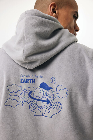 IQONIQ Trivor Mikrofleece-Kapuzen-Pulli aus recyc. Polyester storm grey bedrucken, Art.-Nr. T9403.027.L