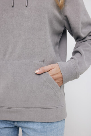 IQONIQ Trivor Mikrofleece-Kapuzen-Pulli aus recyc. Polyester storm grey bedrucken, Art.-Nr. T9403.027.L