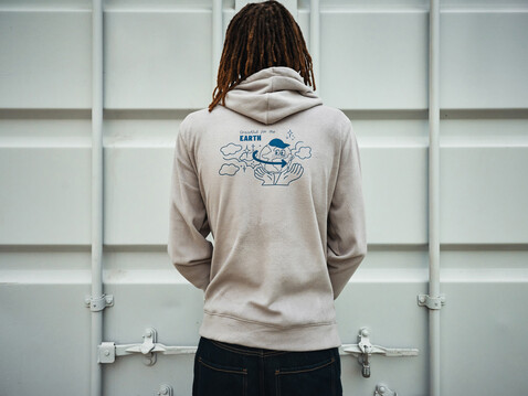 IQONIQ Trivor Mikrofleece-Kapuzen-Pulli aus recyc. Polyester storm grey bedrucken, Art.-Nr. T9403.027.L