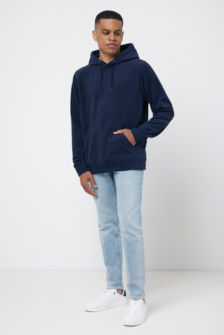 IQONIQ Trivor Mikrofleece-Kapuzen-Pulli aus recyc. Polyester navy blau bedrucken, Art.-Nr. T9403.002.XXXL