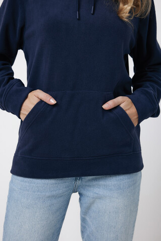 IQONIQ Trivor Mikrofleece-Kapuzen-Pulli aus recyc. Polyester navy blau bedrucken, Art.-Nr. T9403.002.XXXL
