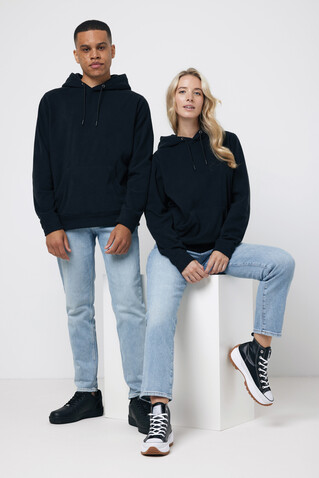 IQONIQ Trivor Mikrofleece-Kapuzen-Pulli aus recyc. Polyester schwarz bedrucken, Art.-Nr. T9403.001.M