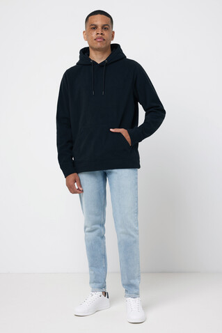 IQONIQ Trivor Mikrofleece-Kapuzen-Pulli aus recyc. Polyester schwarz bedrucken, Art.-Nr. T9403.001.M