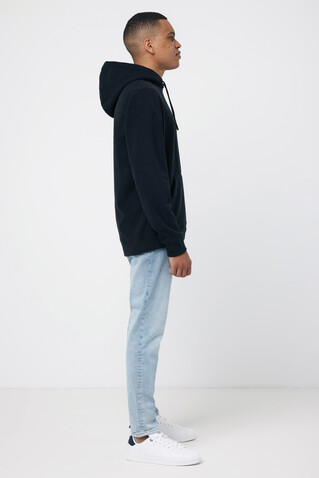 IQONIQ Trivor Mikrofleece-Kapuzen-Pulli aus recyc. Polyester schwarz bedrucken, Art.-Nr. T9403.001.M