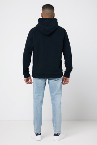 IQONIQ Trivor Mikrofleece-Kapuzen-Pulli aus recyc. Polyester schwarz bedrucken, Art.-Nr. T9403.001.M