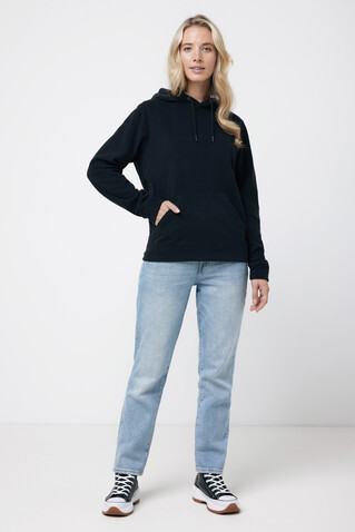 IQONIQ Trivor Mikrofleece-Kapuzen-Pulli aus recyc. Polyester schwarz bedrucken, Art.-Nr. T9403.001.M