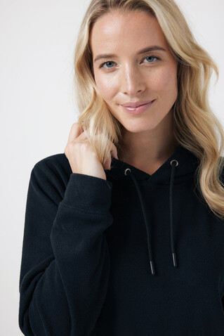 IQONIQ Trivor Mikrofleece-Kapuzen-Pulli aus recyc. Polyester schwarz bedrucken, Art.-Nr. T9403.001.M