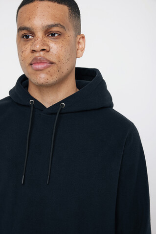 IQONIQ Trivor Mikrofleece-Kapuzen-Pulli aus recyc. Polyester schwarz bedrucken, Art.-Nr. T9403.001.M