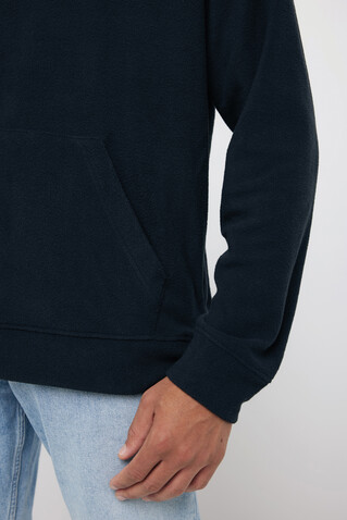 IQONIQ Trivor Mikrofleece-Kapuzen-Pulli aus recyc. Polyester schwarz bedrucken, Art.-Nr. T9403.001.M