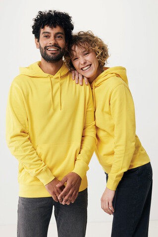 IQONIQ Rila Lightweight Hoodie aus recycelter Baumwolle gelb bedrucken, Art.-Nr. T9404.045.XXS