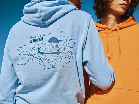 IQONIQ Rila Lightweight Hoodie aus recycelter Baumwolle orange bedrucken, Art.-Nr. T9404.044.XL