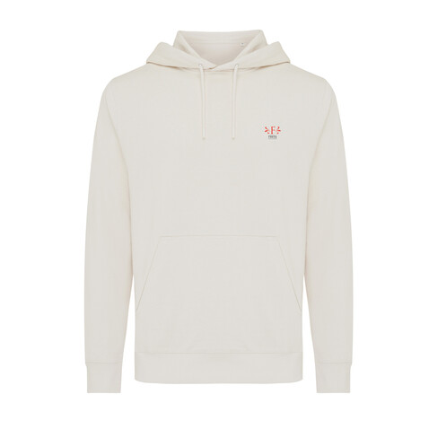 IQONIQ Rila Lightweight Hoodie aus recycelter Baumwolle ivory white bedrucken, Art.-Nr. T9404.040.XS