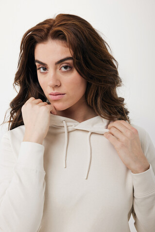 IQONIQ Rila Lightweight Hoodie aus recycelter Baumwolle ivory white bedrucken, Art.-Nr. T9404.040.XS