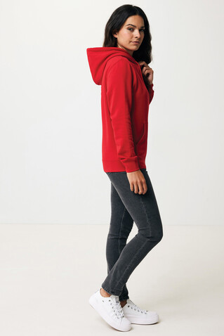 IQONIQ Rila Lightweight Hoodie aus recycelter Baumwolle rot bedrucken, Art.-Nr. T9404.029.S