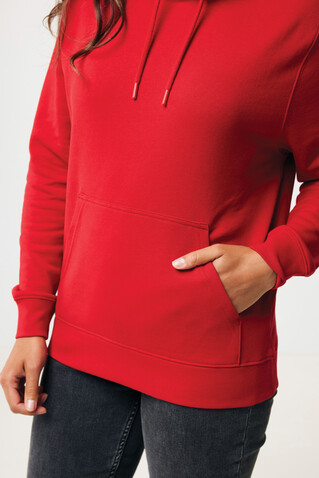 IQONIQ Rila Lightweight Hoodie aus recycelter Baumwolle rot bedrucken, Art.-Nr. T9404.029.S