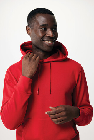IQONIQ Rila Lightweight Hoodie aus recycelter Baumwolle rot bedrucken, Art.-Nr. T9404.029.S