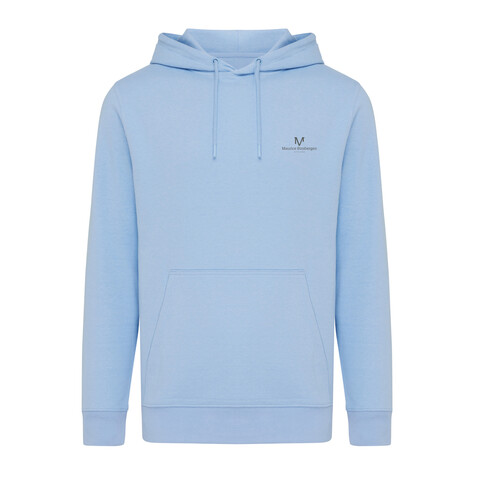 IQONIQ Rila Lightweight Hoodie aus recycelter Baumwolle sky blue bedrucken, Art.-Nr. T9404.022.M