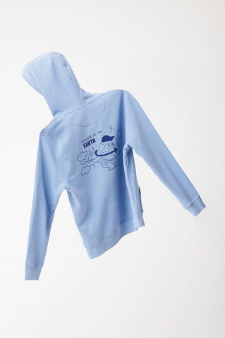 IQONIQ Rila Lightweight Hoodie aus recycelter Baumwolle sky blue bedrucken, Art.-Nr. T9404.022.M