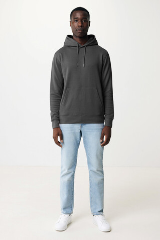 IQONIQ Rila Lightweight Hoodie aus recycelter Baumwolle anthrazit bedrucken, Art.-Nr. T9404.019.S