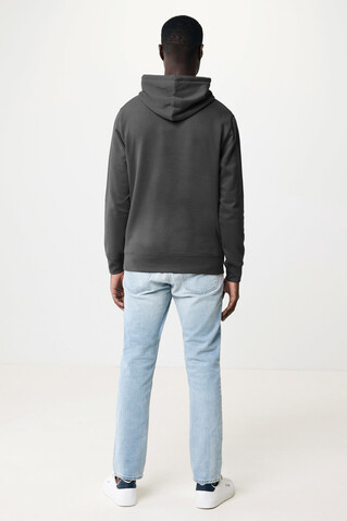 IQONIQ Rila Lightweight Hoodie aus recycelter Baumwolle anthrazit bedrucken, Art.-Nr. T9404.019.S