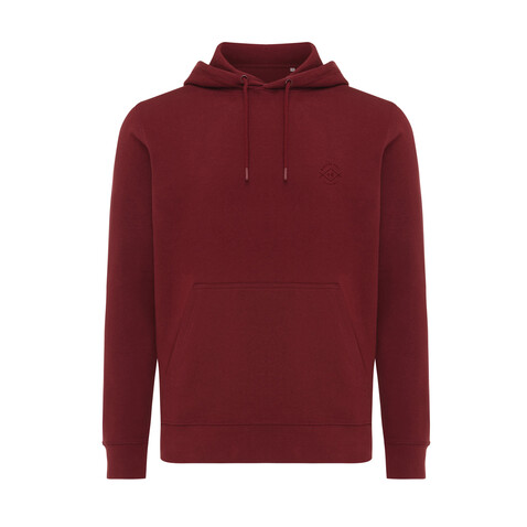 IQONIQ Rila Lightweight Hoodie aus recycelter Baumwolle burgunderrot bedrucken, Art.-Nr. T9404.007.XXXL