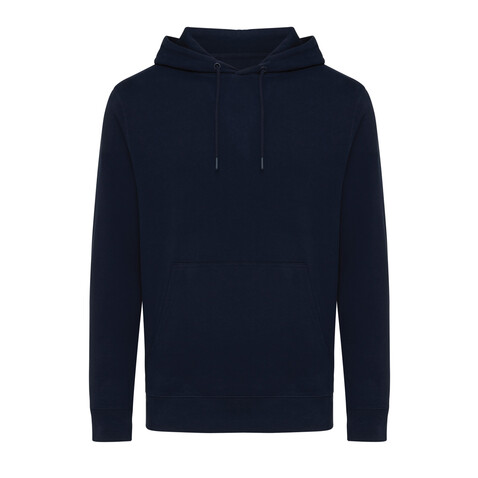IQONIQ Rila Lightweight Hoodie aus recycelter Baumwolle navy blau bedrucken, Art.-Nr. T9404.002.XL