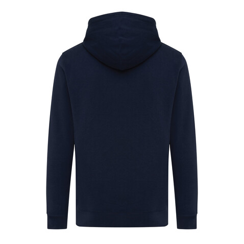 IQONIQ Rila Lightweight Hoodie aus recycelter Baumwolle navy blau bedrucken, Art.-Nr. T9404.002.XL