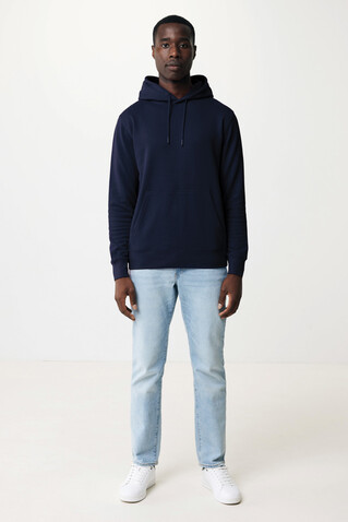 IQONIQ Rila Lightweight Hoodie aus recycelter Baumwolle navy blau bedrucken, Art.-Nr. T9404.002.XL