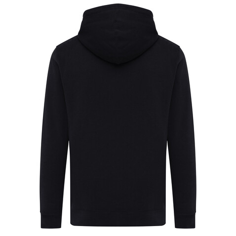 IQONIQ Rila Lightweight Hoodie aus recycelter Baumwolle schwarz bedrucken, Art.-Nr. T9404.001.M