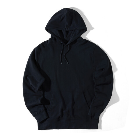IQONIQ Rila Lightweight Hoodie aus recycelter Baumwolle schwarz bedrucken, Art.-Nr. T9404.001.M