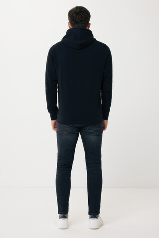 IQONIQ Rila Lightweight Hoodie aus recycelter Baumwolle schwarz bedrucken, Art.-Nr. T9404.001.M